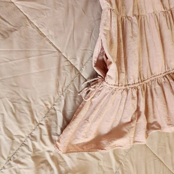 Madewell Lorelei linen blush pink boho tiered mini dress - Picture 6 of 11